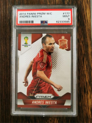 2014 Panini Prizm World Cup 177 Andres Iniesta MINT PSA 9 Barcelona, Spain