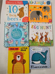6 Baby Board Books: Hug Me; Finger Puppet Book, If I were a Whale etc