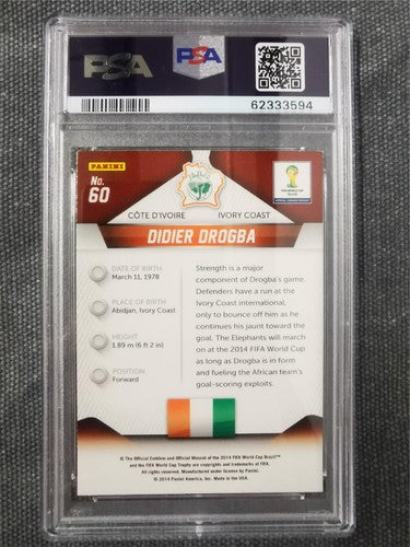 Didier Drogba 2014 Panini Prizm World Cup 60 PSA 9 MINT