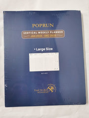 POPRUN Diary 2025 Hardback Week to View Large (26.5x21.5 cm)