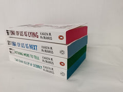 Karen M. McManus 4 Book Bundle Coloured Spredges Editions! One of us is Lying