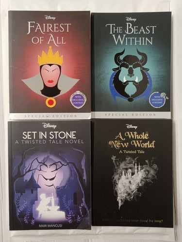 Disney Twisted Tales & Villains Bundle, 4 Books: Fairest of All, Set in Stone...