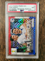 2014 Panini Prizm World Cup Net Finders 4 Edin Dzeko RD/WT/BL. Power Plaid PSA9