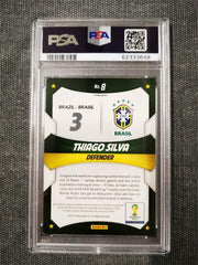 2014 Panini Prizm World Cup Stars Thiago Silva Red/White/Blue Power Plaid PSA 9