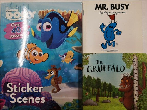 â­Children's Books, LARGE box of 7 Books, Reading, Colouring, Stickersâ­