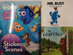 â­Children's Books, LARGE box of 7 Books, Reading, Colouring, Stickersâ­
