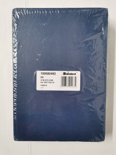 Set of 5 Blue A4 size Hardback Notebooks - Brand New