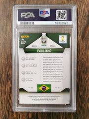 2014 Panini Prizm World Cup 110 Paulinho Yellow & Red Pulsar PSA 9 MINT