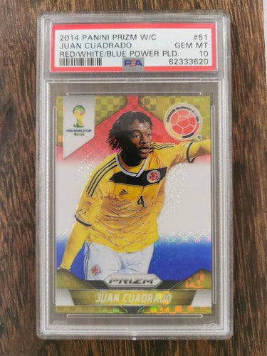 2014 Panini Prizm World Cup #51 Juan Cuadrado Red/White/Blue Power Plaid PSA 10