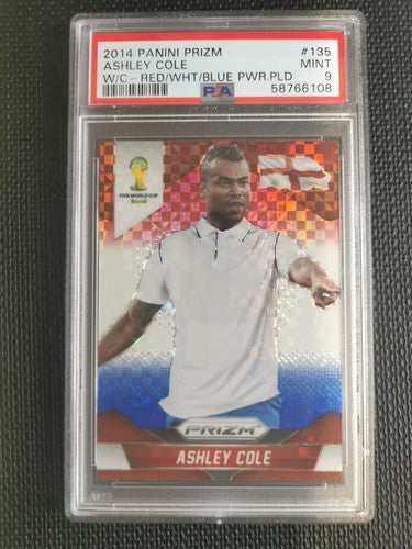 2014 Panini Prizm World Cup Ashley Cole RED/WHT/BLUE PWR PLD PSA 9 MINT