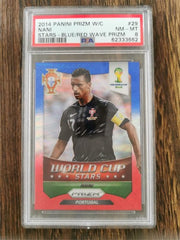 2014 Panini Prizm World Cup Stars 29 Nani Blue & Red Wave Prizm PSA 8