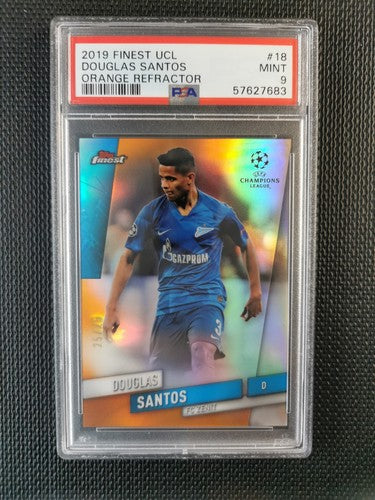 Douglas Santos 2019 Topps Finest UCL Orange Refractor PSA 9 [25]