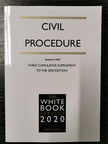 Civil Procedure Third Cumulative Supplement Autumn 2020 | The White Book