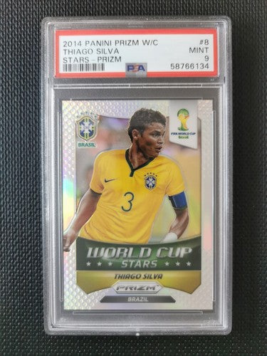 2014 Panini Prizm World Cup Captains Thiago Silva PSA 9 Stars Prizm