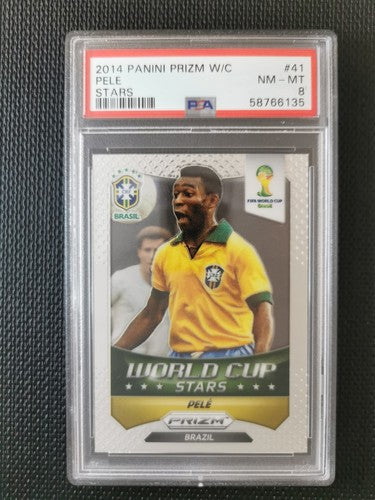 2014 Panini Prizm World Cup Stars Brazil Pele PSA 8 #41