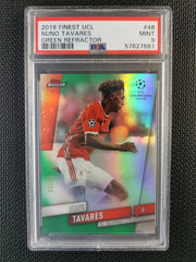 Nuno Tavares 2019 Topps Finest UCL Green Refractor [99] PSA 9