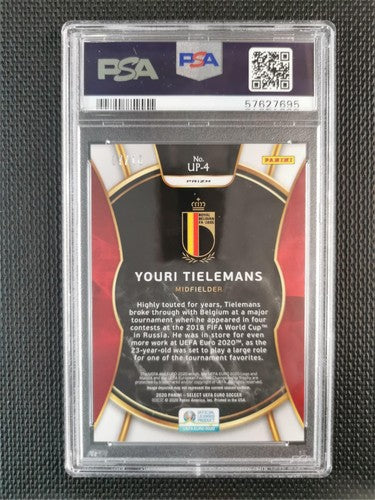 Youri Tielemans 2020 Select UEFA Euro Gold Prizm Unlimited Potential PSA 9 [10]