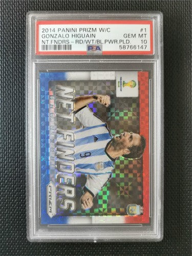 2014 Panini Prizm World Cup Gonzalo Higuain Net Finders RD/WT/BL.PWR.PLD PSA 10