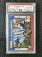 2014 Panini Prizm World Cup Gonzalo Higuain Net Finders RD/WT/BL.PWR.PLD PSA 10