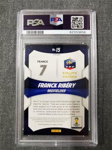 Frank Ribery 2014 Panini Prizm World Cup Stars 15 BLUE/RED WAVE PRIZM PSA 8