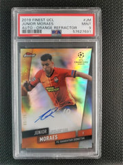 Junior Moraes 2019 Topps Finest UCL Auto - Orange Refractor PSA 9 [25]