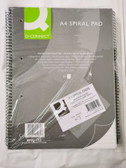 Q-Connect Ruled Margin Spiral Soft Cover Notebook 160 Pages A4 (5 Pack) KF01072