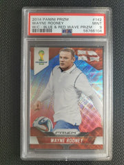 2014 Panini Prizm World Cup Wayne Rooney Blue & Red Wave Prizm PSA 9 #142