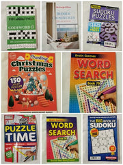 Bumper Bundle of 8 Mixed Puzzle Books *Unused* - Wordsearch, Crossword, Sudoku