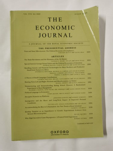 The Economic Journal | Oxford Academic Volume 133  No. 653 July 2023