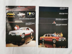 Bundle of 8 1978 Ford Car Brochures, Pinto, Thunderbird, Fairmont Mustang & More