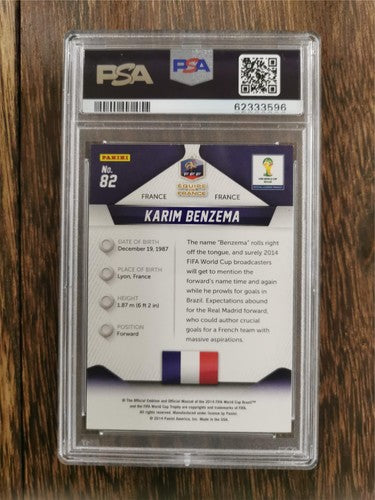 2014 Panini Prizm World Cup 82 Karim Benzema PSA 9 MINT