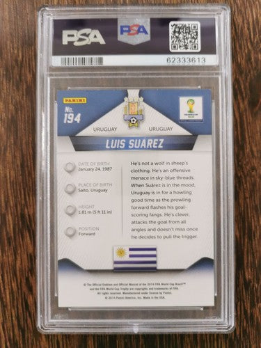 2014 Panini Prizm World Cup 194 Luis Suarez PSA 10 GEM MINT