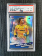 Kepa Arrizabalaga 2019 Topps Finest UCL Blue Refractor PSA 8 [150]