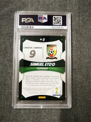 Samuel Eto 2014 Panini Prizm World Cup Stars #9 Blue & Red Wave Prizm PSA 8