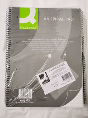 Q-Connect Ruled Margin Spiral Soft Cover Notebook 160 Pages A4 (5 Pack) KF01072