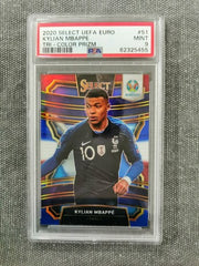 Kylian Mbappe 2020 Panini Select UEFA Euro #51 Tri-Color Prizm PSA 9
