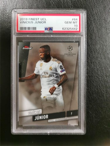 Vinicius Junior 2019 Topps Finest UCL #64 PSA 10 GEM MINT