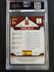 2014 Panini Prizm World Cup David Villa RED/WHT/BLUE PWR PLD PSA 9 MINT # 178