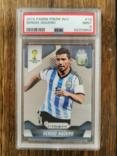 2014 Panini Prizm World Cup 13 Sergio Aguero PSA 9 MINT