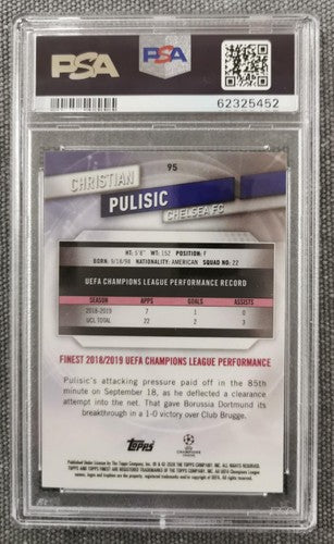 Christian Pulisic 2019 Topps Finest Finest PSA 9 #95 Chelsea, U.S.A