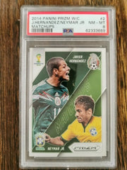 2014 Panini Prizm World Cup Matchups 2 Javier Hernandez\Neymar Jr. PSA 8