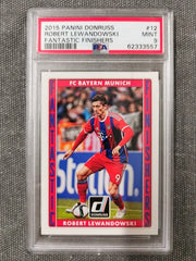 Robert Lewandowski 2015 Panini Donruss Soccer Fantastic Finishers #12 PSA 9 MINT