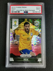 2014 Panini Prizm World Cup Hulk Yellow & Red Pulsar PSA 9 #111