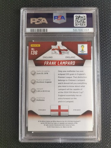 2014 Panini Prizm World Cup Frank Lampard RED/WHT/BLUE PWR PLD PSA 9 MINT