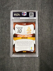 Wesley Sneijder 2014 Panini Prizm World Cup Stars Red/White/Blue Pwr Plaid PSA 9