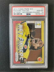 2014 Panini Prizm World Cup Radamel Falcao Net Finders Yellow/Red Pulsar PSA 10