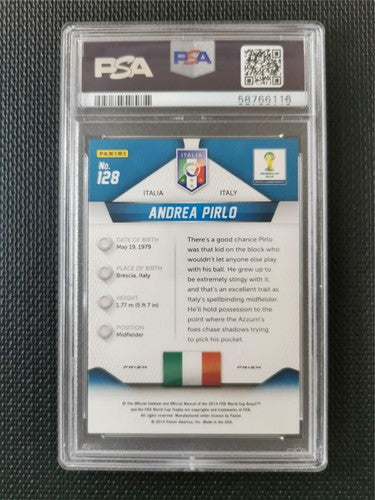 2014 Panini Prizm World Cup Andrea Pirlo Blue & Red Wave Prizm PSA 10 GEM MT