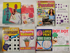 Bumper Bundle of 8 Mixed Puzzle Books *Unused* - Wordsearch, Crossword, Sudoku