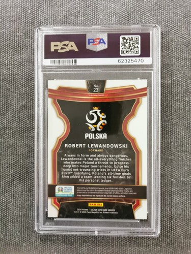 Robert Lewandowski 2020 Panini Select UEFA Euro #23 PSA 9