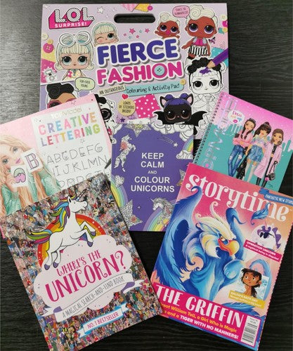 6 Children's Fiction, Colouring & Activity Books: Unicorn & Fashion Themed